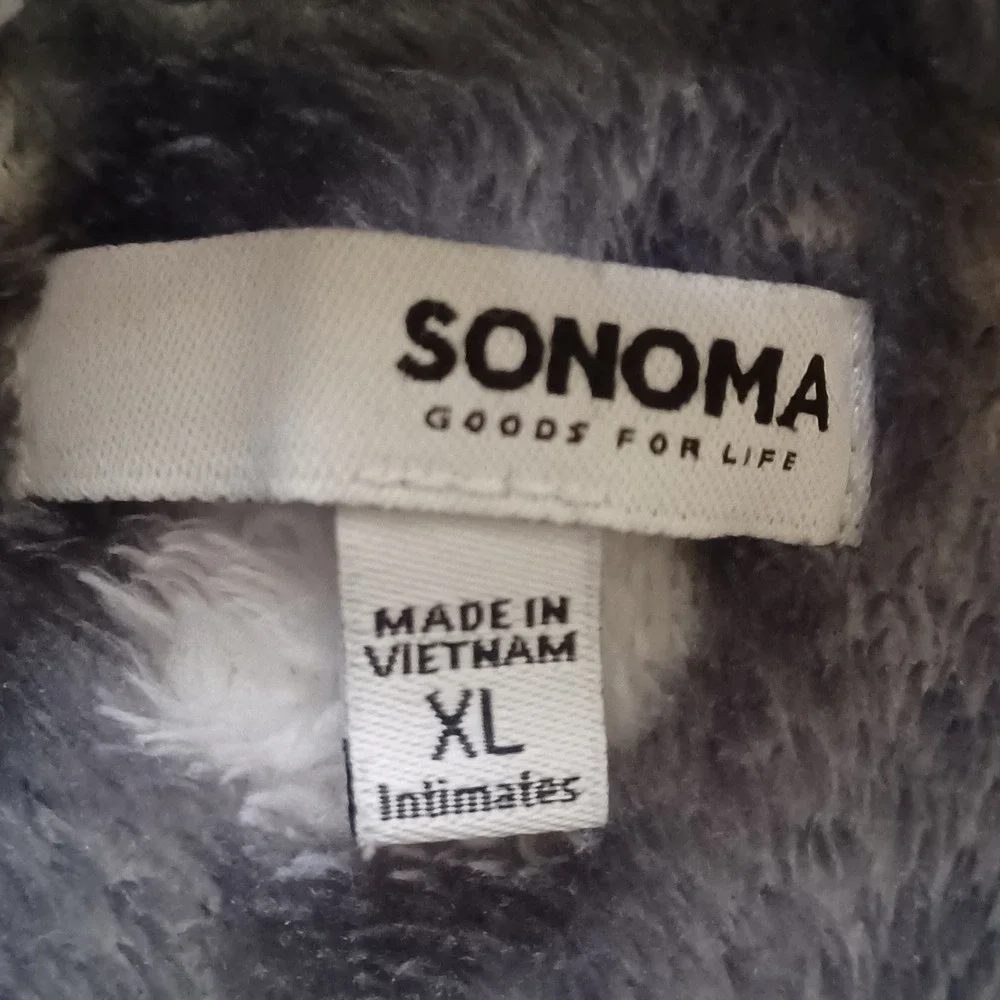 Sonoma Goods For Life XL Polka Dot Plush Fleece Robe Loungewear Pajama Housecoat